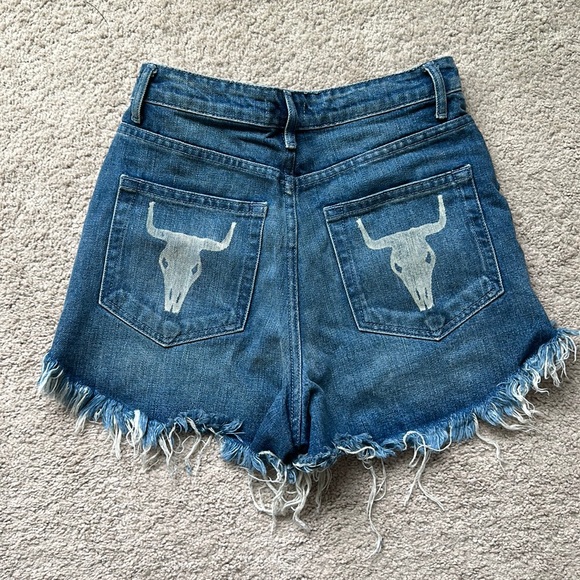 Show Me Your MuMu Pants - Show Me Your Mumu Skull Jean Shorts
